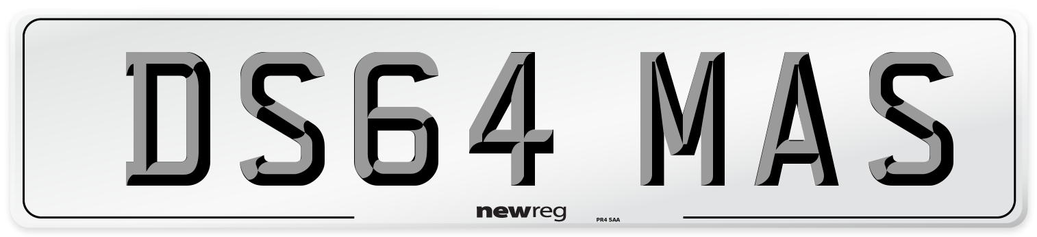 DS64 MAS Number Plate from New Reg